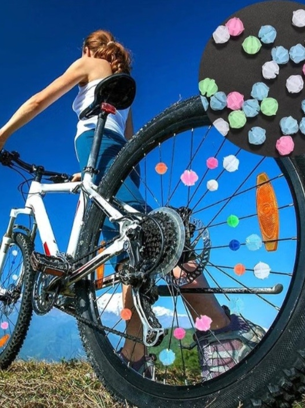 72pcs Colorful Bicycle Wheel Spoke Charms - Multicolor Set